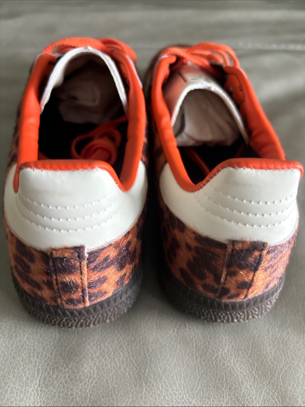 adidas Leopard Print Orange & White Women’s Sneakers - Picture 4 of 5